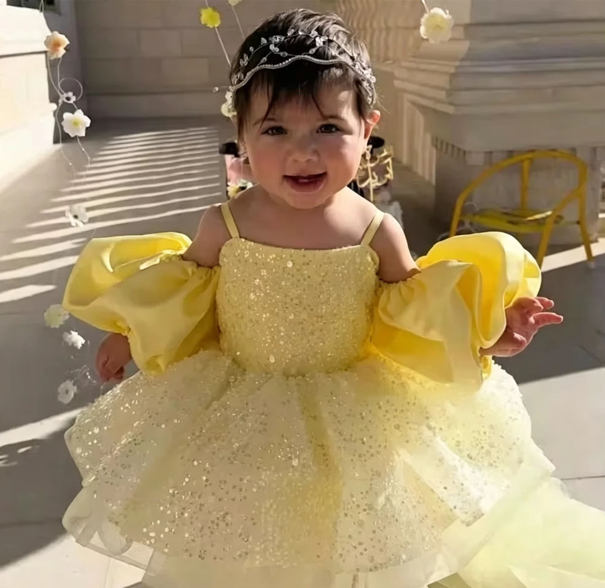 Embroidery Yellow Dress - Милые желтые платья с цветочным узором