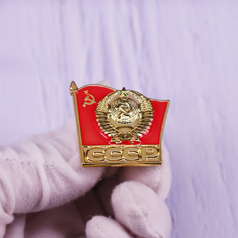 Embroidery Legacy - Советский красный флаг, русская эмалированная булавка,