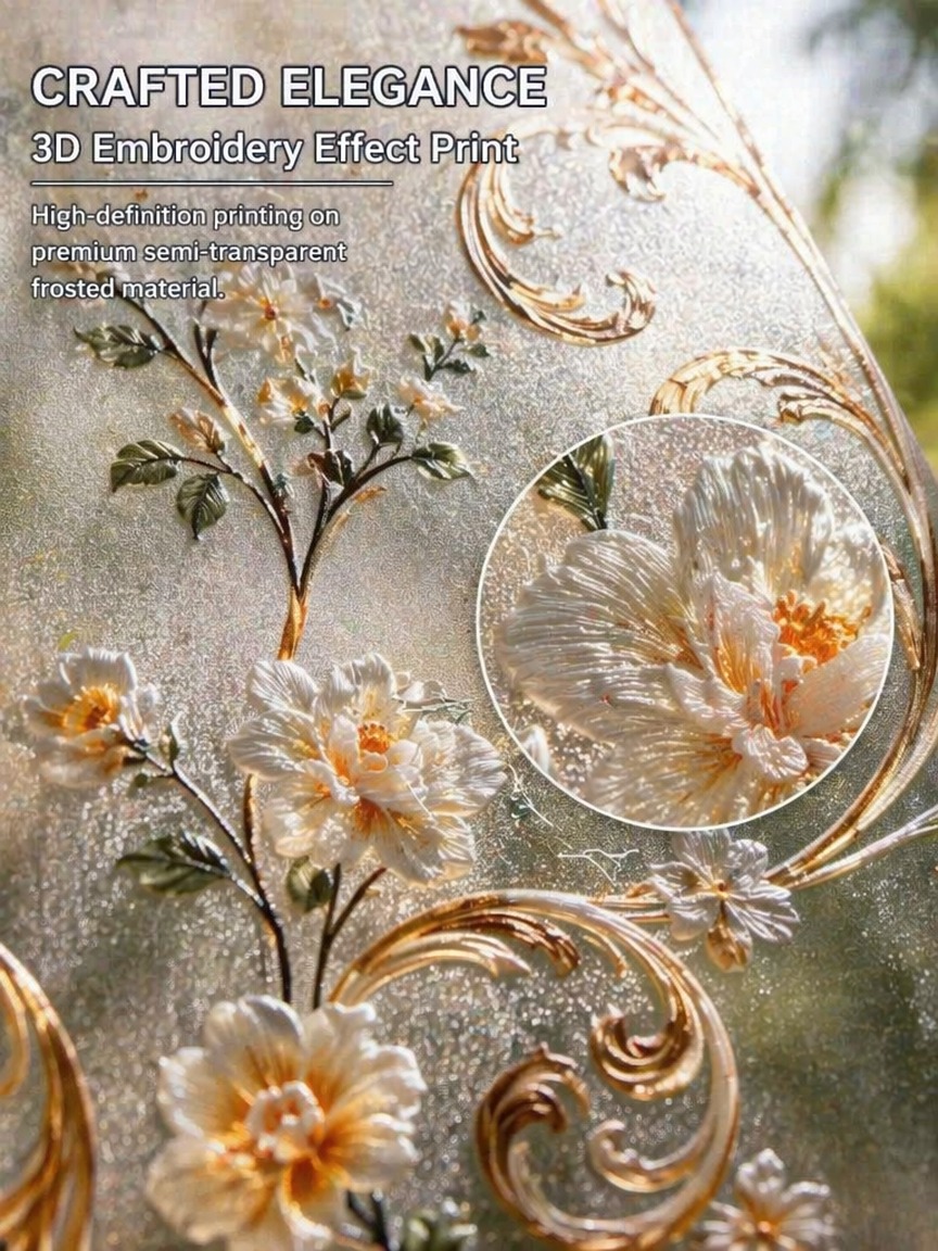 Embroidery Diy - Пленка для окон с вышитым узором,