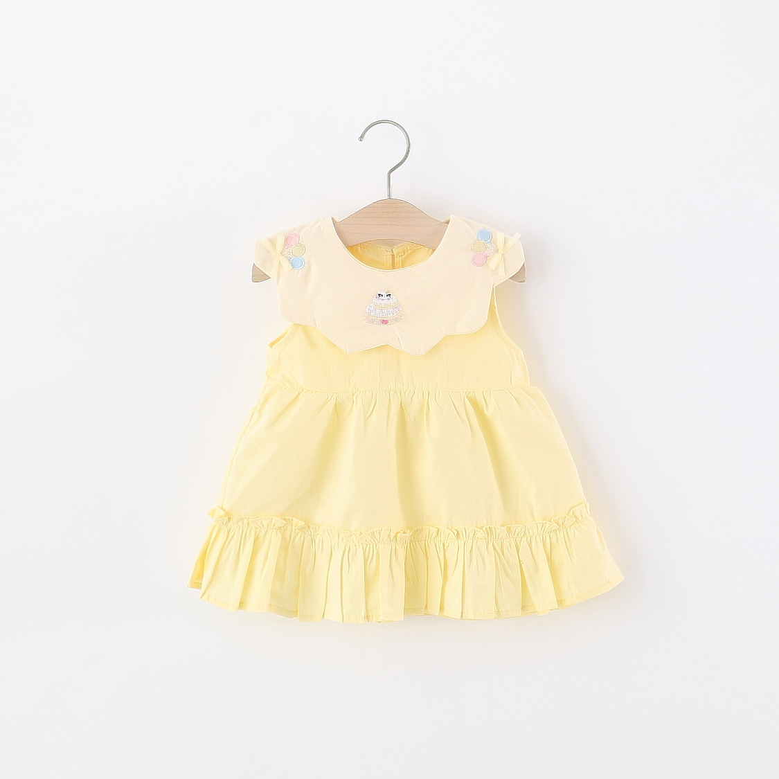 Embroidery Yellow Dress - Желтое хлопковое платье для маленьких девочек