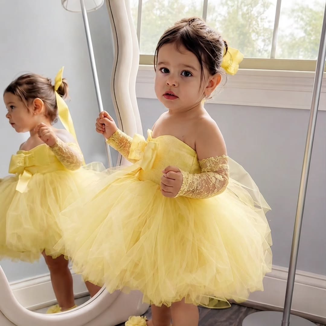 Желтое платье принцессы для де – обзор и цена Embroidery Yellow Dress