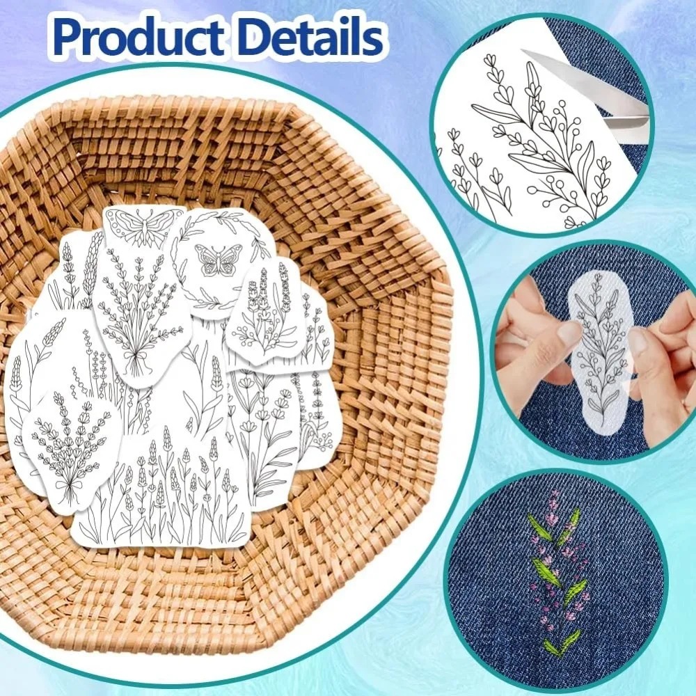 4 листа, цветок лаванды, бабоч – обзор и цена Embroidery Sheet