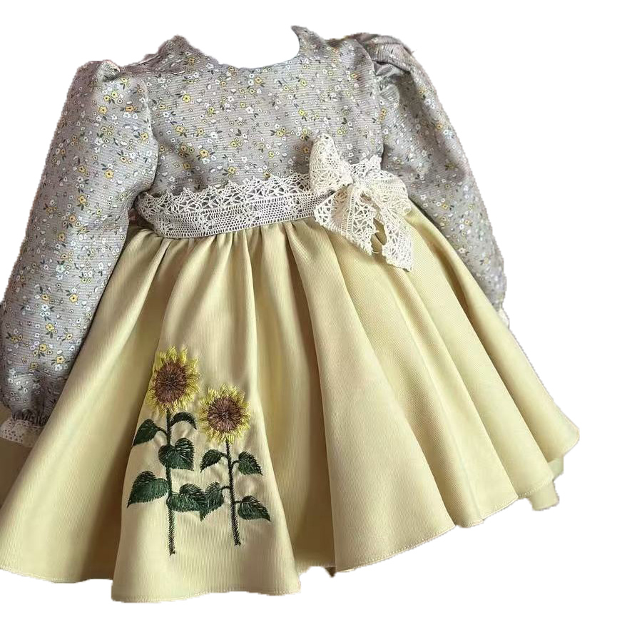 Винтажное бальное платье испан – обзор и цена Embroidery Yellow Dress