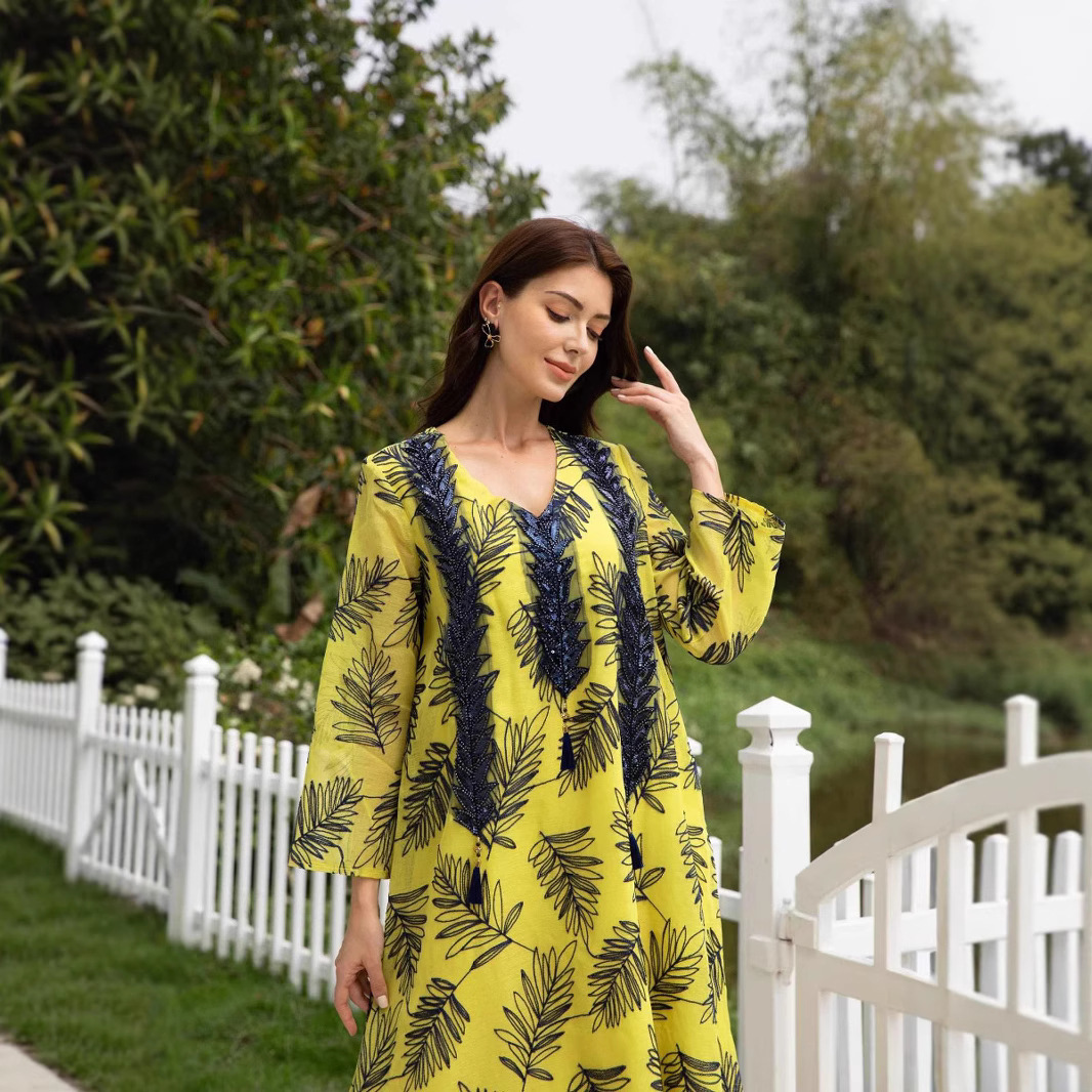 Платье-сетка Sw081 с вышивкой, – обзор и цена Embroidery Yellow Dress