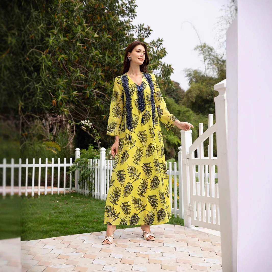 Платье-сетка Sw081 с вышивкой, – обзор и цена Embroidery Yellow Dress