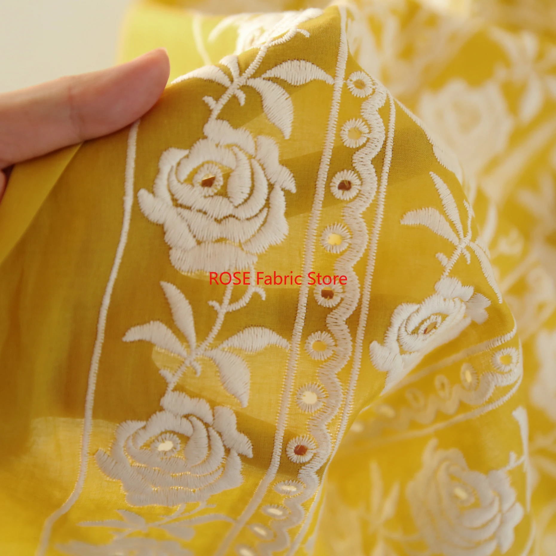 Французская хлопковая желтая р – обзор и цена Embroidery Yellow Dress