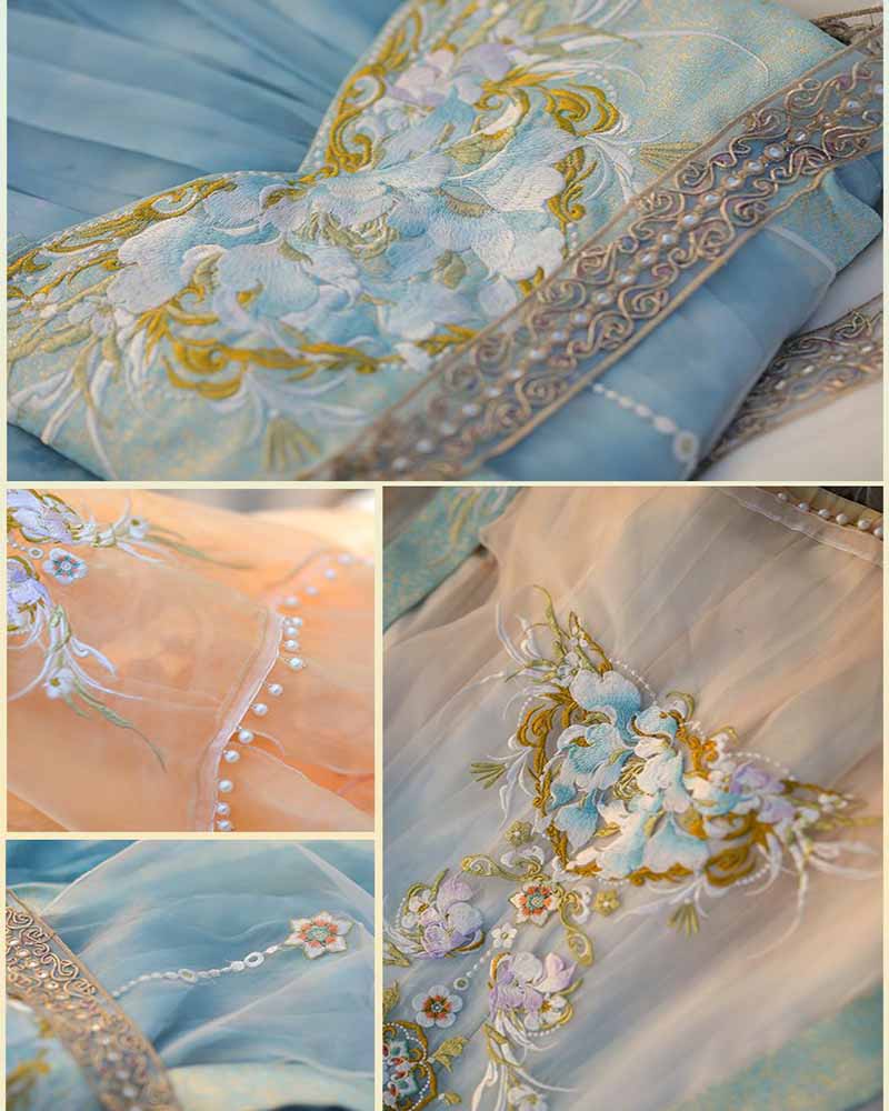 Китайское платье ханьфу для же – обзор и цена Embroidery Yellow Dress